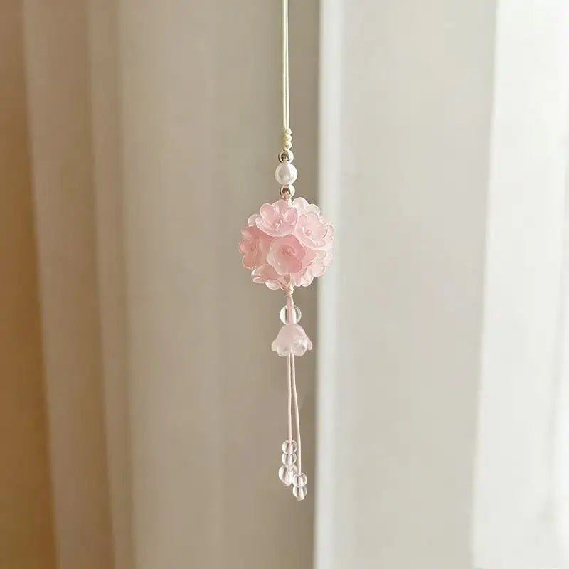 Bellflower Tassel Car Rearview Mirror Pendant Ornament Car Hanging Ornament Babs A8