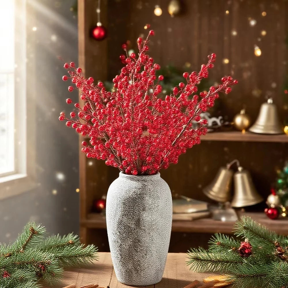 Artificial Holly Red Berry Branches | Christmas & Wedding Decor Artificial Holly Branches Babs