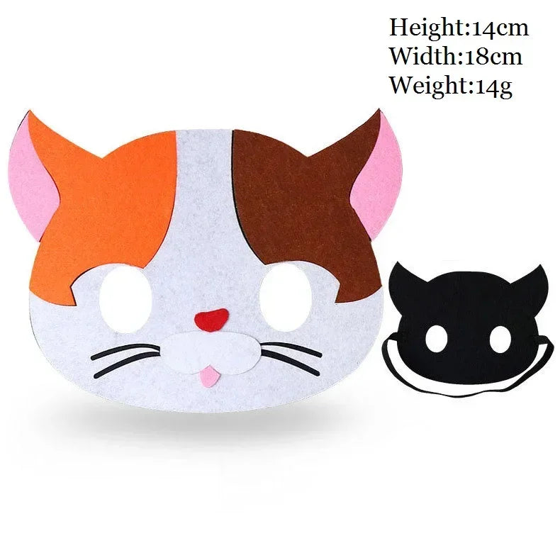 Kids Animal Felt Masks – Birthday, Cosplay & Forest Party Favors Kids Party Masks Babs little cat