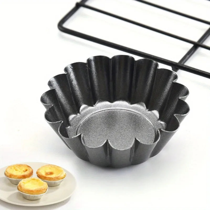 6-Piece Chrysanthemum Egg Tart Mould – Non-Stick Baking Set Egg Tart Baking Mould Babs