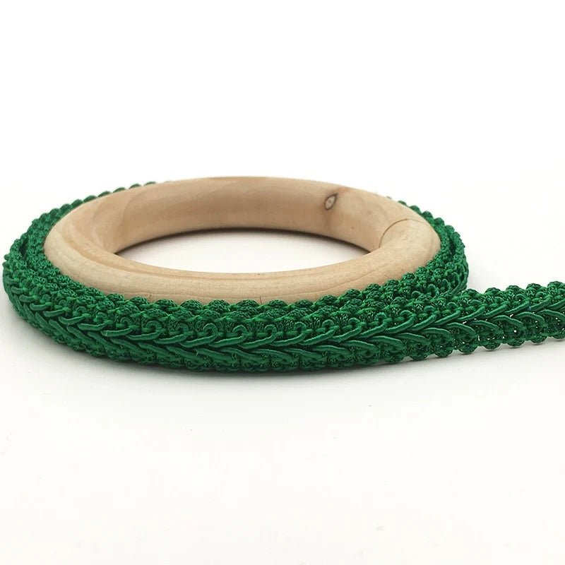 5M Centipede Braided Cotton Lace Trim 12mm – DIY Sewing Ribbon Lace Trim Ribbon Babs dark green