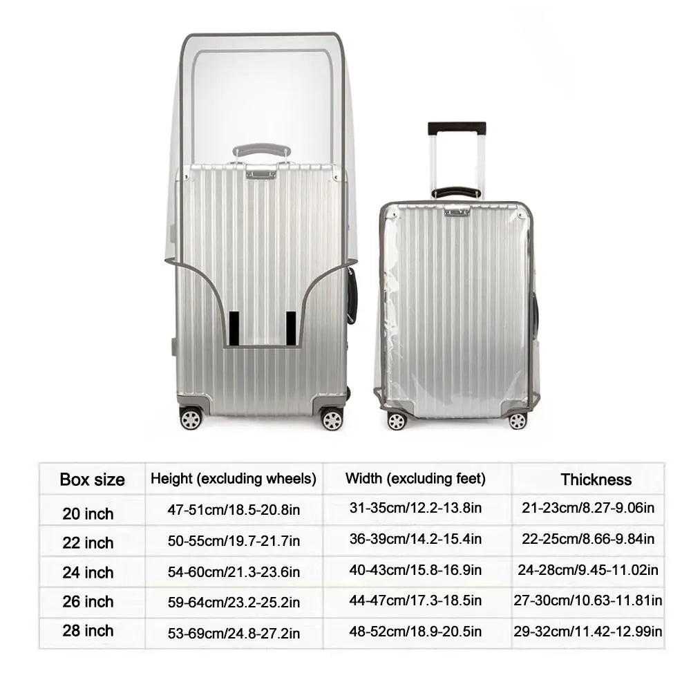 Clear PVC Luggage Cover 20–28 Inch | Waterproof Suitcase Protector Luggage Cover Babs