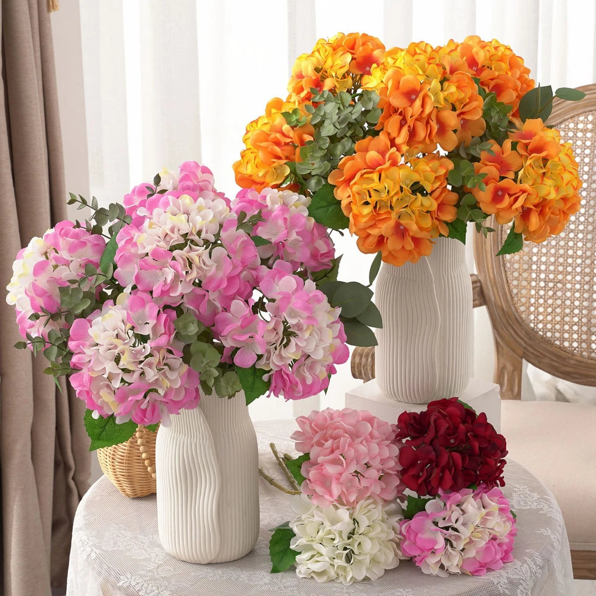Silk Hydrangea Artificial Flowers – Wedding & Home Décor Artificial Flower Bouquet Babs