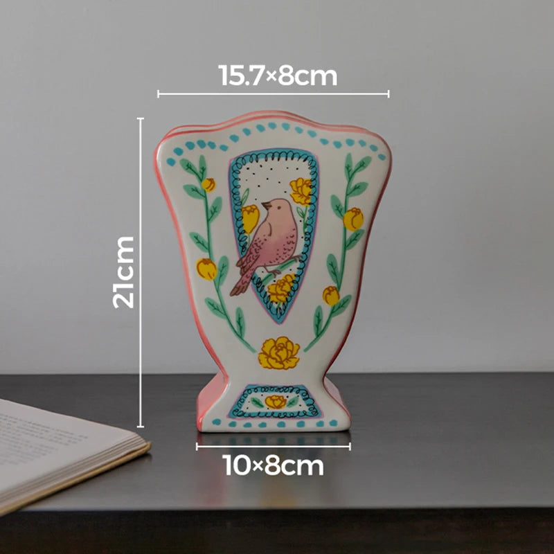 Nordic Ceramic Vase – Minimalist Retro Décor for Living Room Decorative Ceramic Vase Babs Fan-Shaped