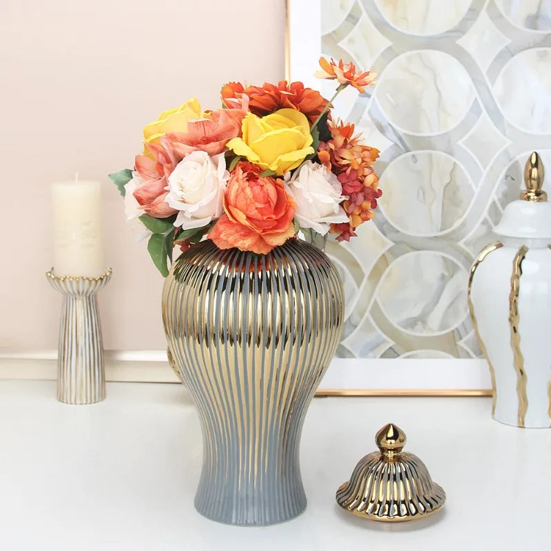 Ceramic Electroplating Vase – Luxury Modern Décor Piece Decorative Vase Babs