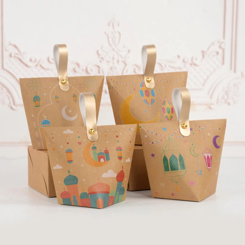 5/10Pcs Eid Mubarak Candy Gift Boxes | Ramadan 2026 Party Supplies Holiday Gift Box Babs