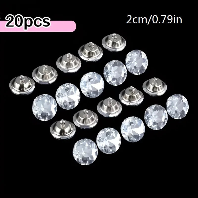 20 Crystal Gemstone Shank Buttons – Sewing & Craft Supplies Crystal Sewing Buttons Babs White 2cm
