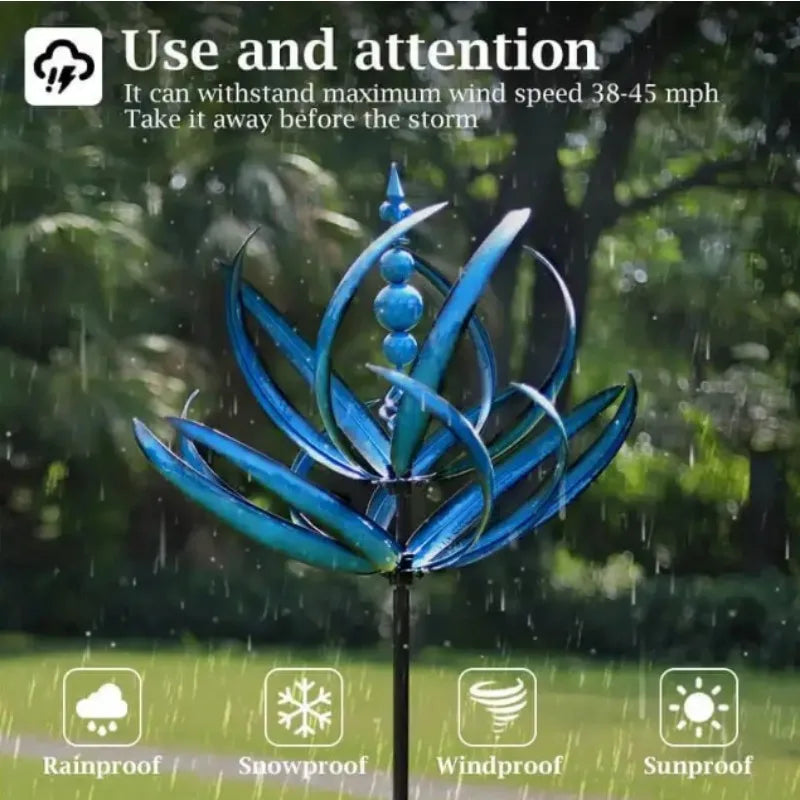 Harlow Wind Spinner Wrought Iron Windmill Garden Stake Decor Garden Wind Spinner Babs