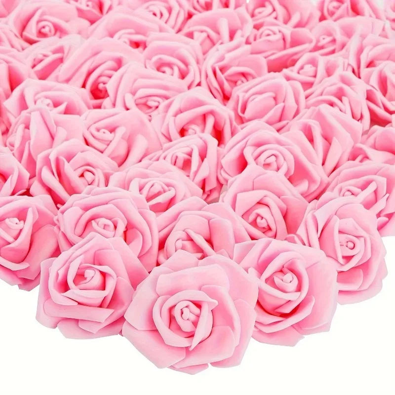 Artificial PE Rose Flower Heads 10/20Pcs – Wedding & Home Decor Artificial Flowers Babs Pink 20Pcs