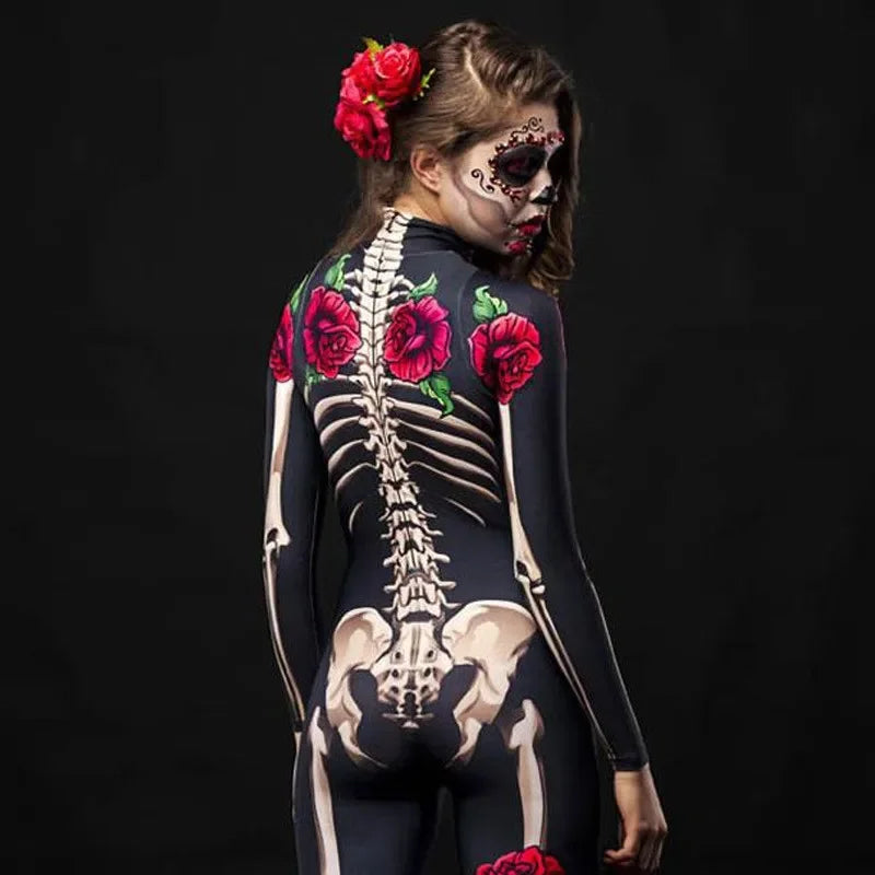 Rose Skeleton Halloween Costume – Adult & Kids Jumpsuit Halloween Costume Babs