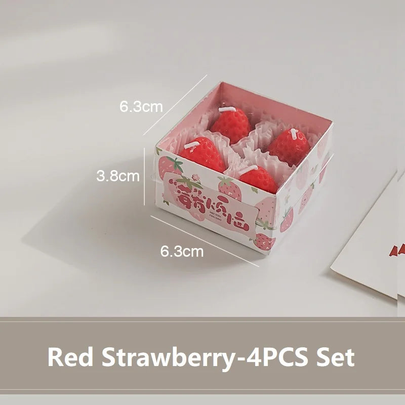 Strawberry Scented Candles Gift Box – Handmade Fruit Candles Scented Candle Set Babs 4R