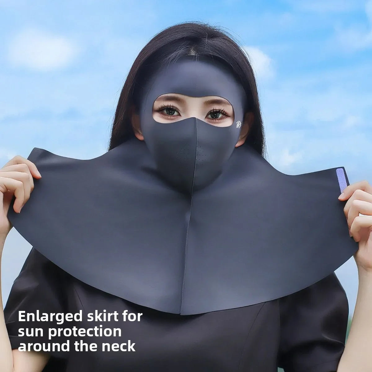 UPF50+ Ice Silk Sun Protection Mask & Neck Scarf – Anti-UV Sun Protection Mask Babs