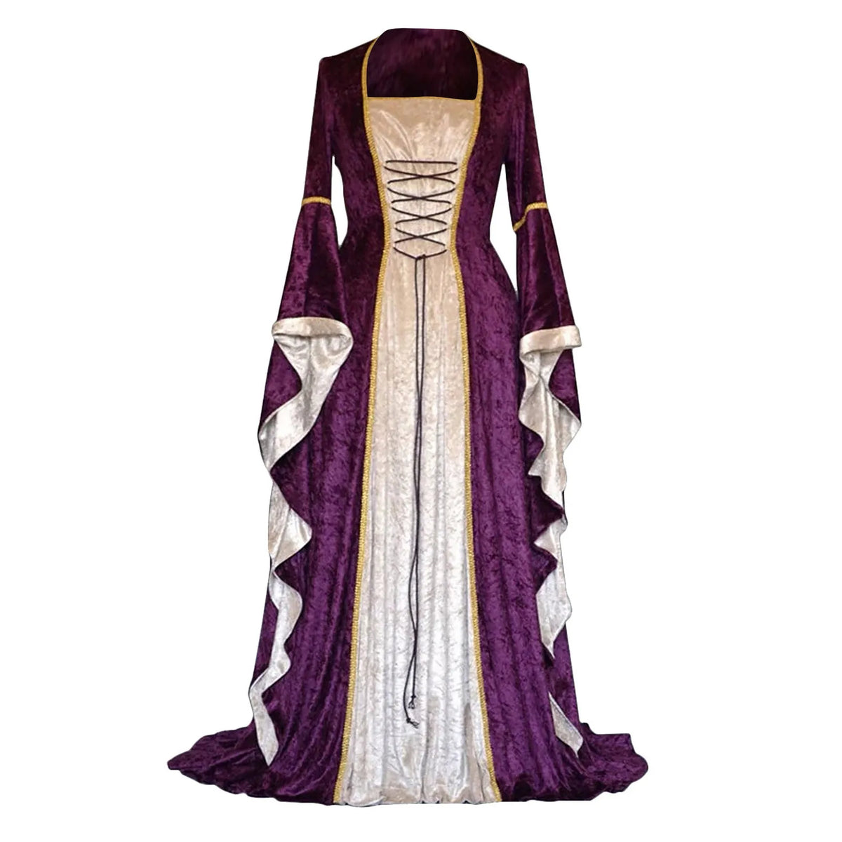 Women's Plus Size Medieval Princess Cosplay Long Dress | Velvet Gown Cosplay Costume Dress Babs