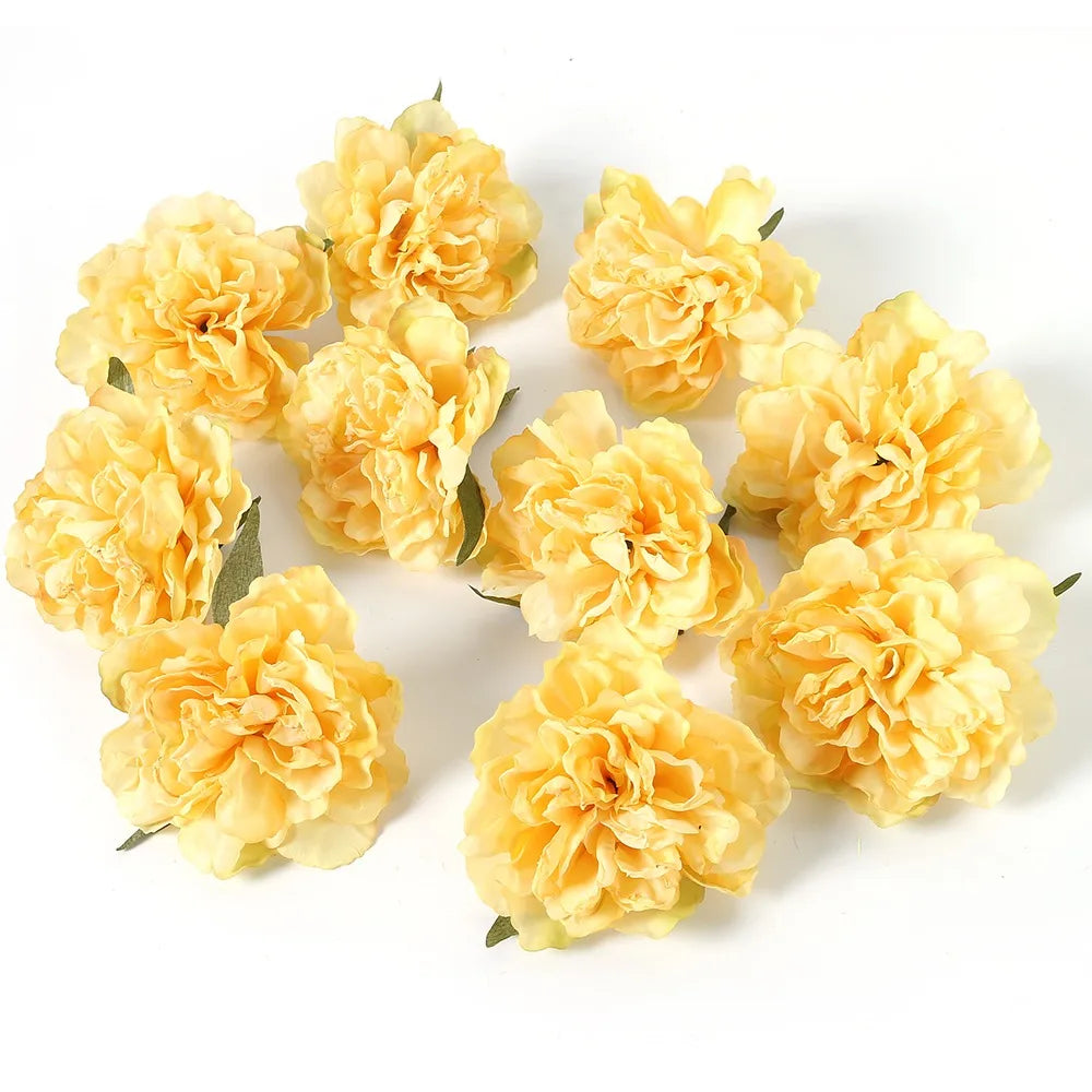 Yellow Silk Artificial Rose Heads – Wedding & Home Décor DIY Artificial Silk Flowers Babs 8 10Pcs