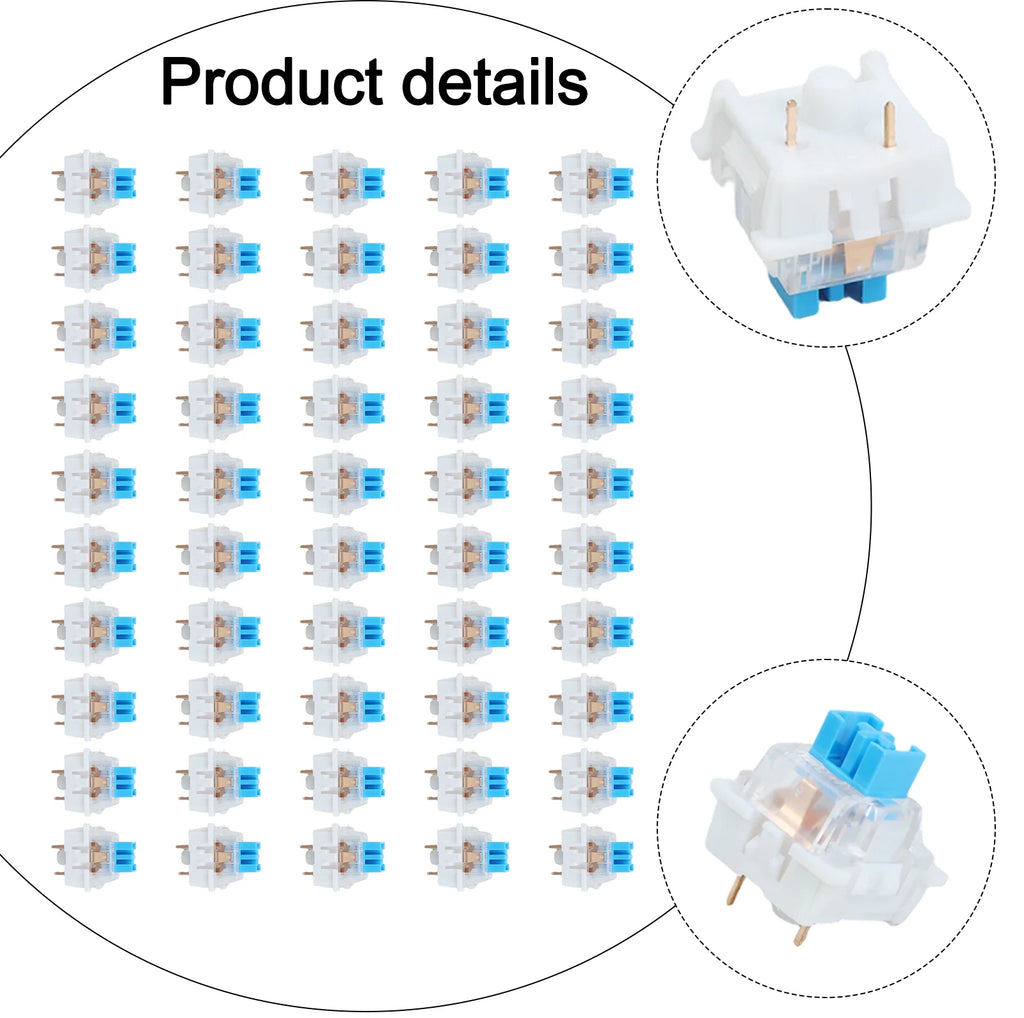 50-Pack 3-Pin Tactile Switches for MX Mechanical Keyboards Keyboard Switches Babs