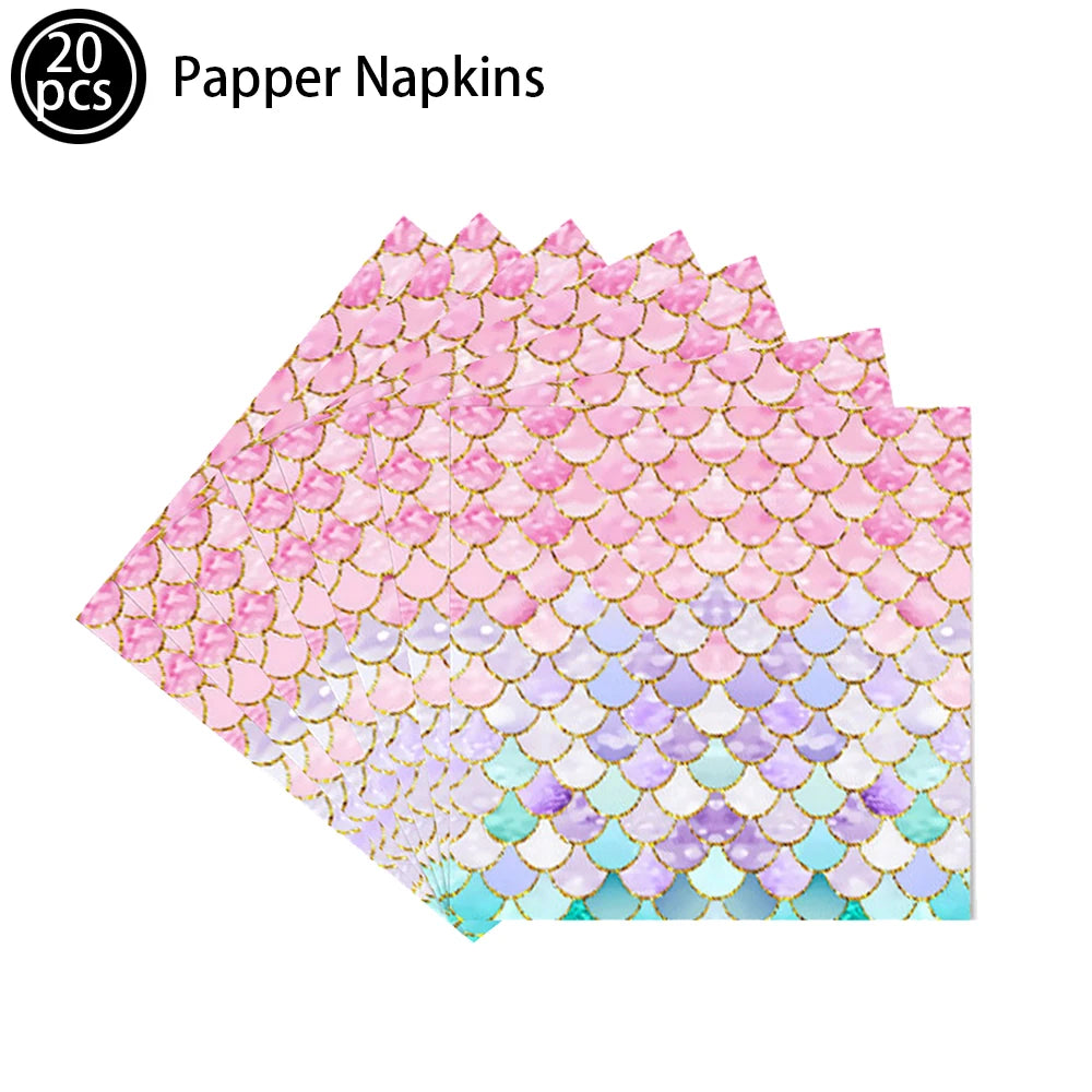 Seashell Paper Napkins – Mermaid Ocean Party Cocktail Décor Disposable Party Napkins Babs 20pcs Napkins