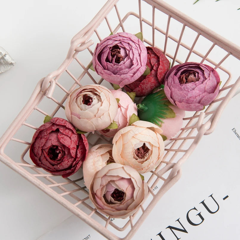 40/80Pcs Silk Tea Rose Buds for Wedding & Home Décor Artificial Silk Flowers Babs