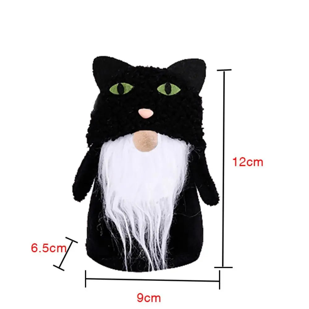 Fall Gnome Figurine Pumpkin Black Cat Halloween Ornament Gnome Figurine Babs