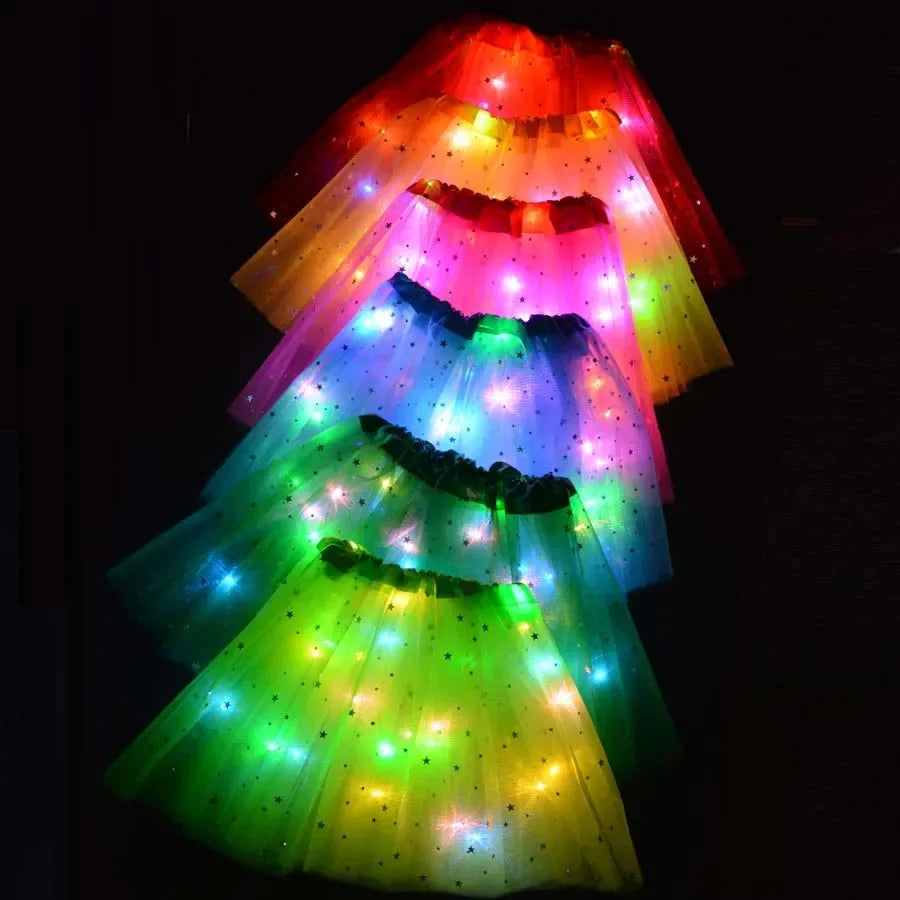 LED Light-Up Princess Tutu Skirt & Bunny Headband Set LED Costume Set Babs