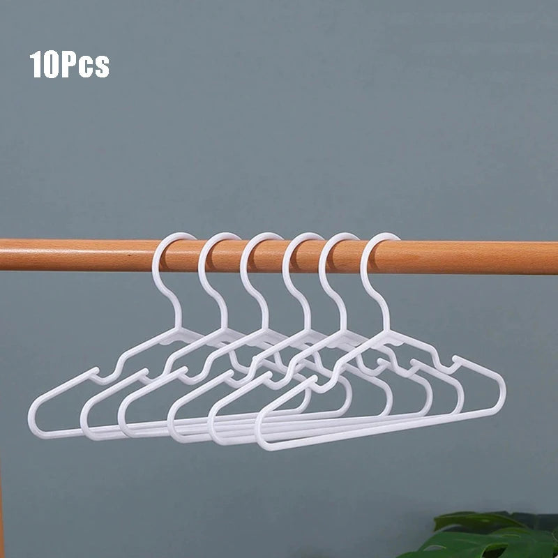 Non-Slip Kids Plastic Hangers 10/20 Pack – Infant & Child Kids Clothes Hangers Babs 10Pcs White