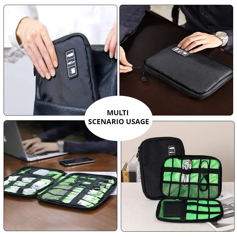 Waterproof Nylon Electronic Organizer Bag | USB Cable & Charger Electronic Organizer Bag Babs