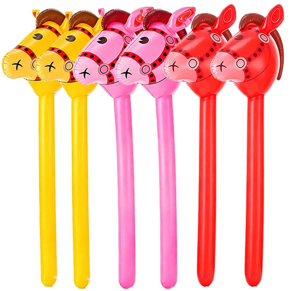 Inflatable Horse Head Stick Balloons – Western Cowboy Party Favors Party Balloon Favors Babs