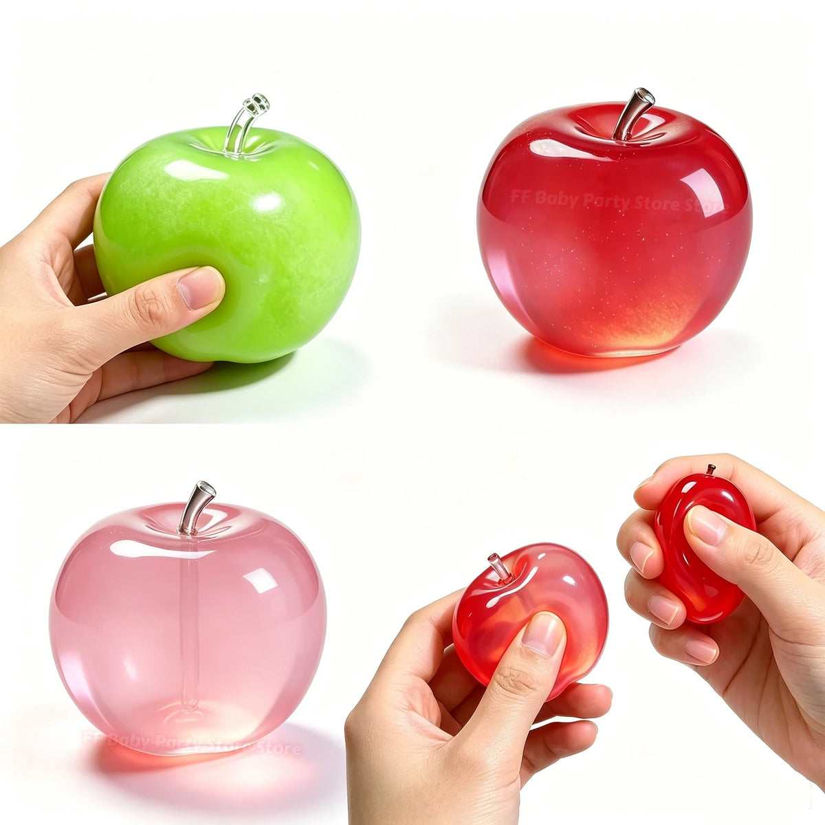 Squishy Green Apple Squeeze Ball – Fidget Sensory Party Gift Fidget Squeeze Toy Babs 3pcs Mixed