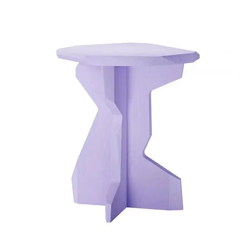 Modern Minimalist Solid Pine Wood Side Table 40×40×45 cm Wooden Side Table Babs Purple