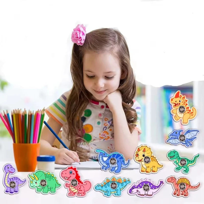 12-Pack Dinosaur Finger Spinners – Kids Party Favors & Gifts Fidget Spinner Toys Babs