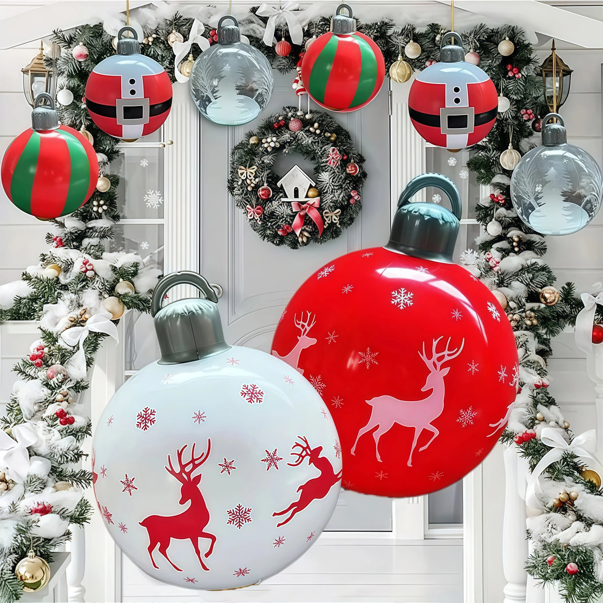 40cm Giant Inflatable Christmas Ball PVC Outdoor Xmas Ornament Inflatable Christmas Ornament Babs