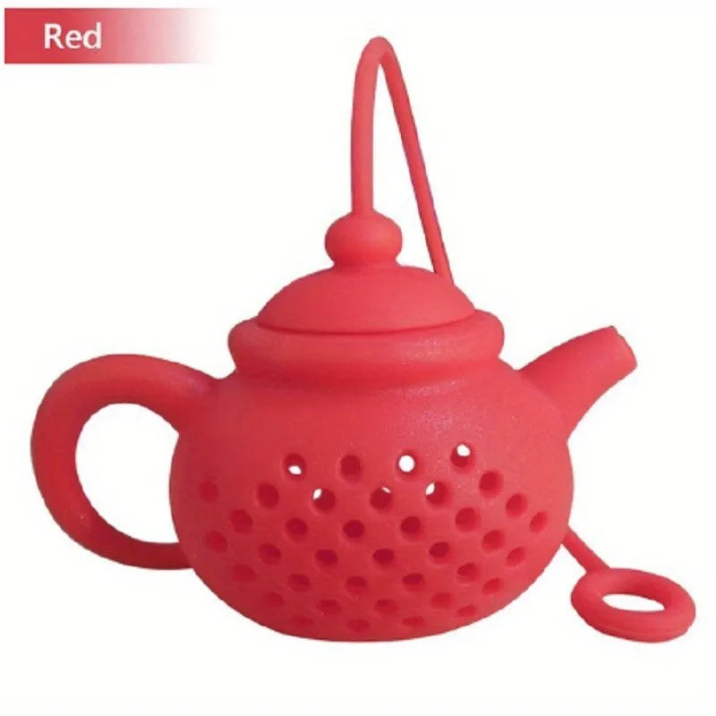 Teapot Silicone Tea Infuser & Strainer with Handle Silicone Tea Infuser Babs red