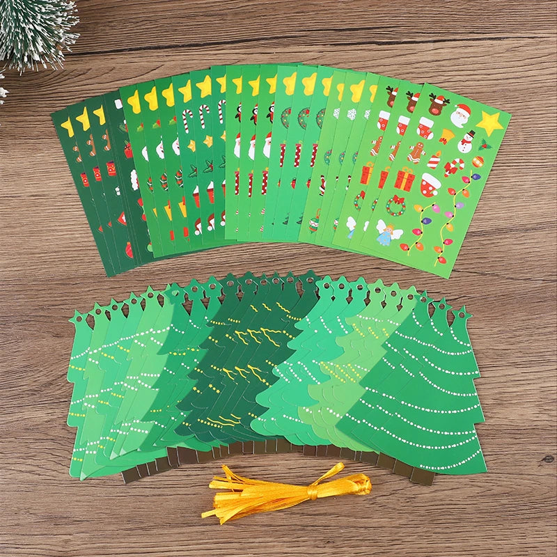 24-Piece DIY Christmas Tree Craft Kit with Stickers & Ornaments Holiday Craft Kit Babs