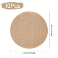 Round Burlap Jute Placemats – Rustic Natural Table Mats Woven Table Placemat Babs 10Pcs