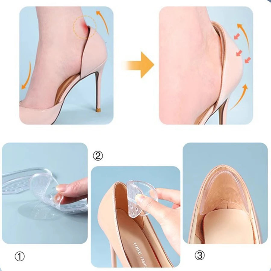 4PCS Silicone Heel Grips – Anti-Slip Cushion Inserts for Shoes Heel Cushion Inserts Babs