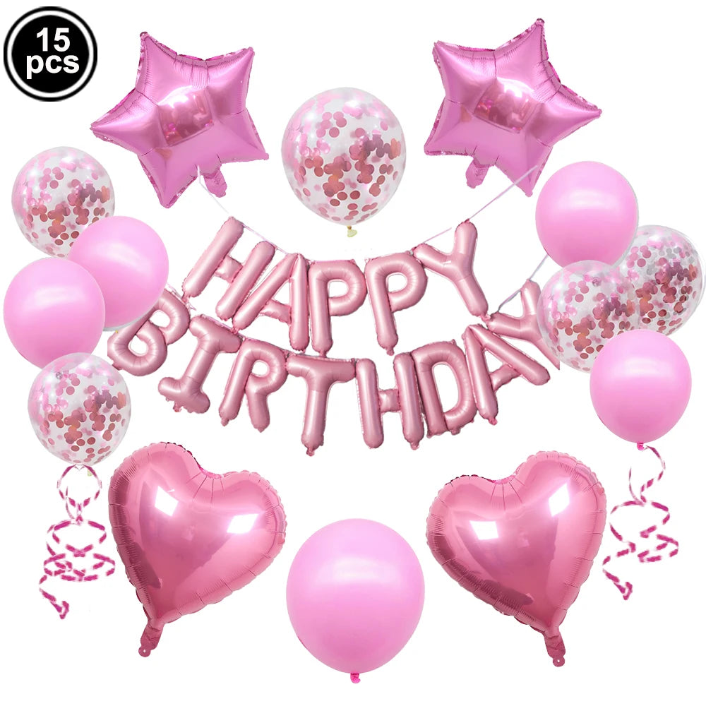 Gradient Rainbow Happy Birthday Foil Letter Balloons Party Decor Foil Letter Balloons Babs Light Grey As show