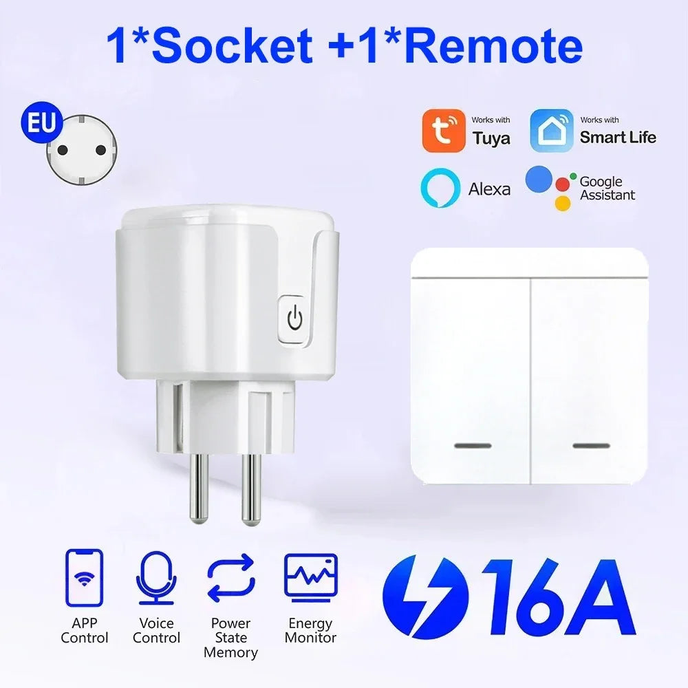 Tuya WiFi RF433 Smart Socket 16A – Voice & App Control Smart WiFi Socket Babs 1socket 1panel (2)