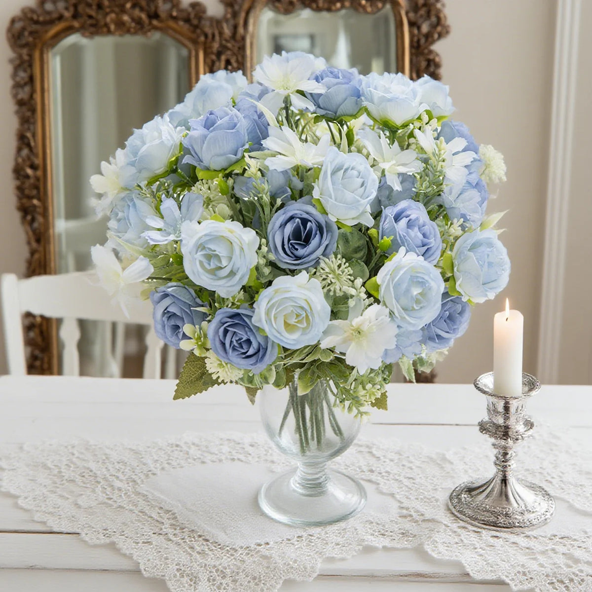 Artificial Silk Rose Bouquet – Wedding & Home Décor, 29cm Artificial Flower Bouquet Babs