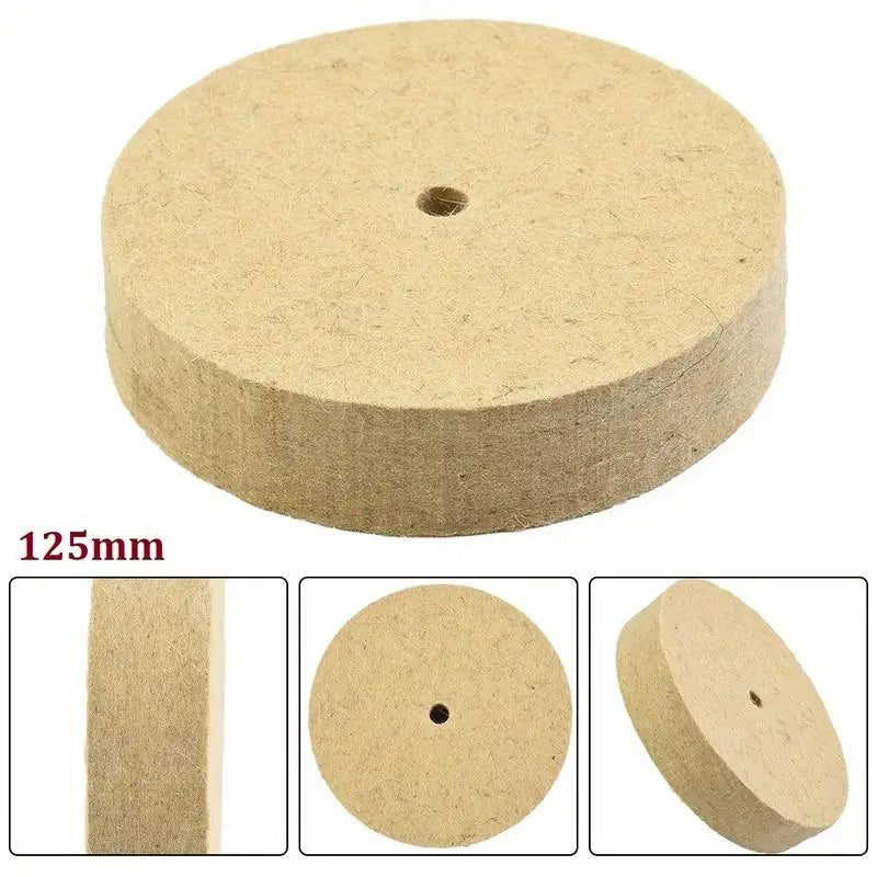 Wool Felt Polishing Wheel 125mm 5" – Metal, Glass & Stone Buffing Polishing Wheel Babs