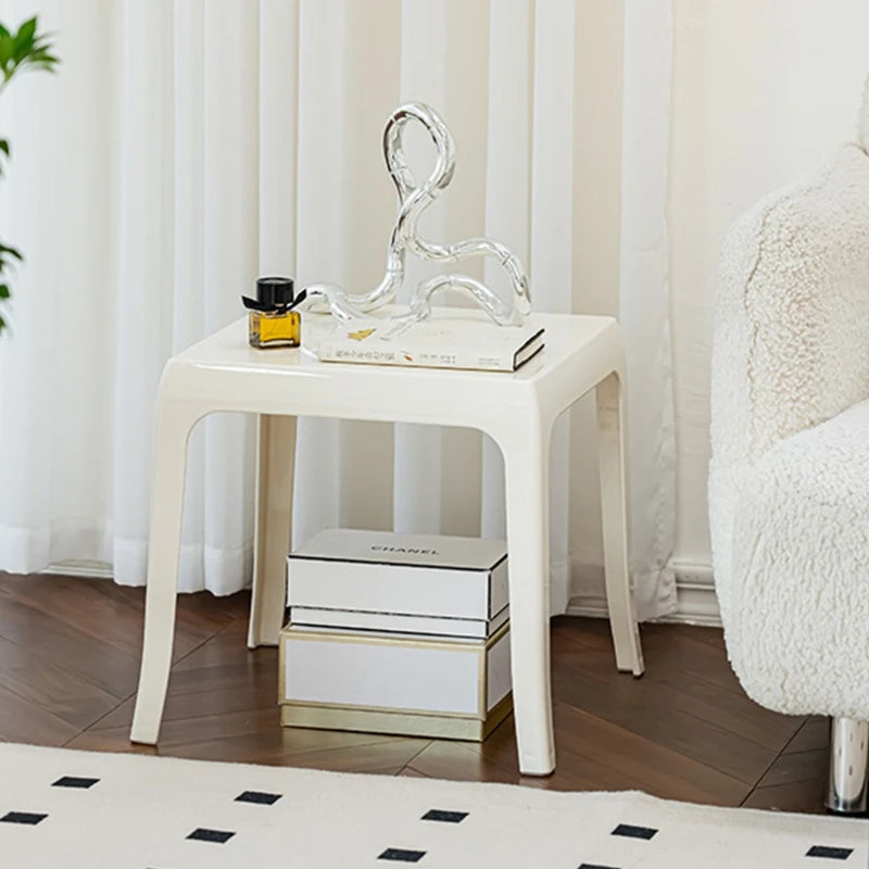 Nordic Transparent Square Side Table | Minimalist Acrylic Look Side Table Babs