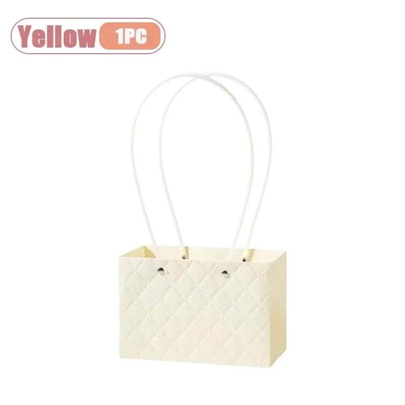 Reusable Waterproof Floral Gift Tote Bags – Wedding & Party Floral Gift Tote Bags Babs Yellow-1PC 22x10x13cm