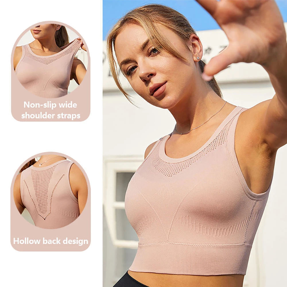 Women's Seamless Padded Sports Bra – Backless Yoga Gym Top Padded Sports Bra Babs