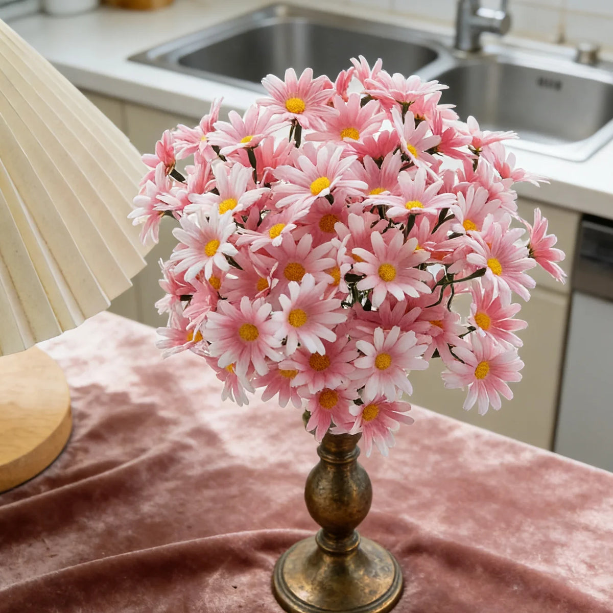 Silk Artificial Chrysanthemum Bouquet for Wedding & Home Decor Artificial Flower Bouquet Babs