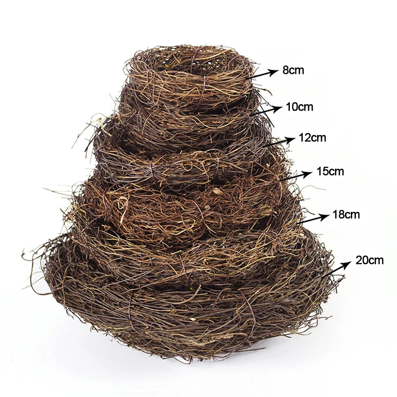 Natural Rattan Bird Nest Easter Decoration 8–20cm DIY Craft Easter Nest Decoration Babs