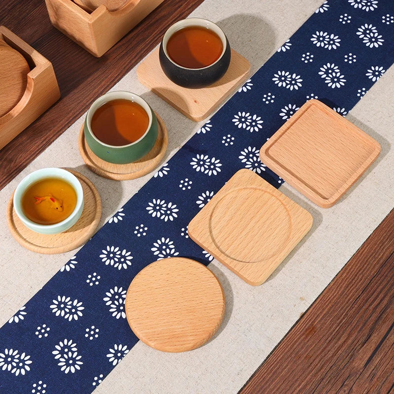 Wooden Coasters for Drinks – Eco-Friendly Wood Cup Coaster Set Wood Drink Coasters Babs