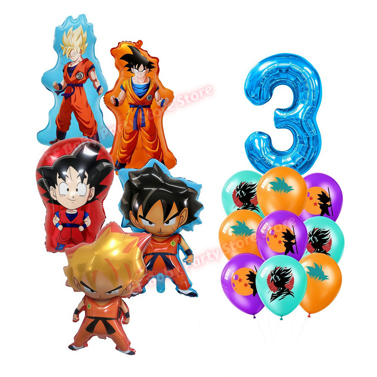 Dragon Ball Z Birthday Party Supplies – Goku Balloons, Cups & Plates Party Supply Set Babs 24pcs Balloons-3