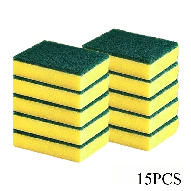 Double-Sided Sponge Scrubber Set – Kitchen Scouring Pads Kitchen Sponge Scrubber Babs 15pcs