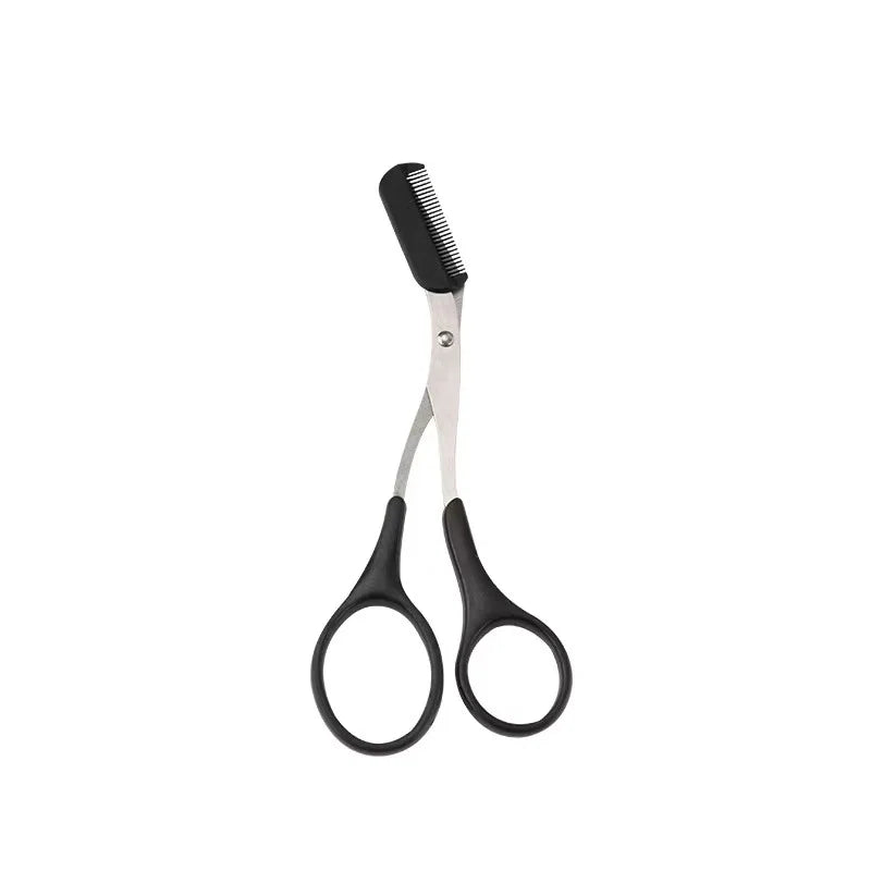 Pink Eyebrow Trimmer Scissors with Comb – Stainless Steel Eyebrow Trimmer Scissors Babs black