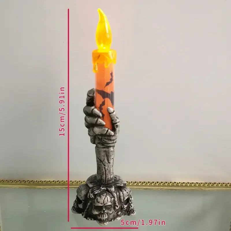 Halloween LED Skeleton Ghost Hand Candles | Haunted Decor Halloween LED Candle Babs