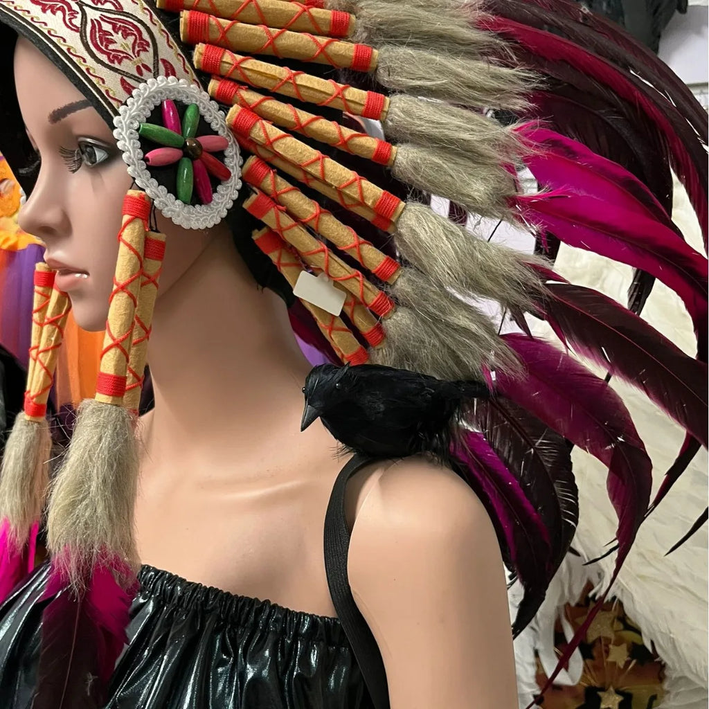 Halloween Black Crow Feather Headband – Raven Costume Accessory Costume Headband Babs