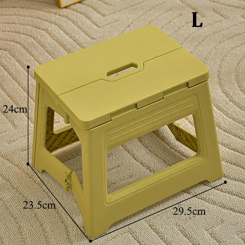 Folding Step Stool – Lightweight Non-Slip Plastic Stool for Home Folding Step Stool Babs L-Yellow